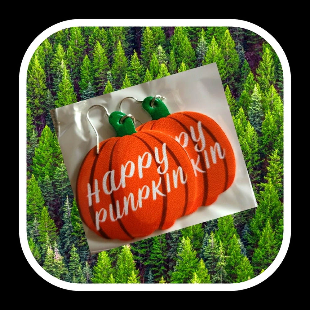 🆕️ Fall 🍂🍁 Faux leather teardrop earrings 🍁🍂